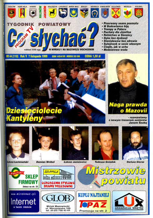 Okładka gazety Co słychać? - nr 44 (110) 1999